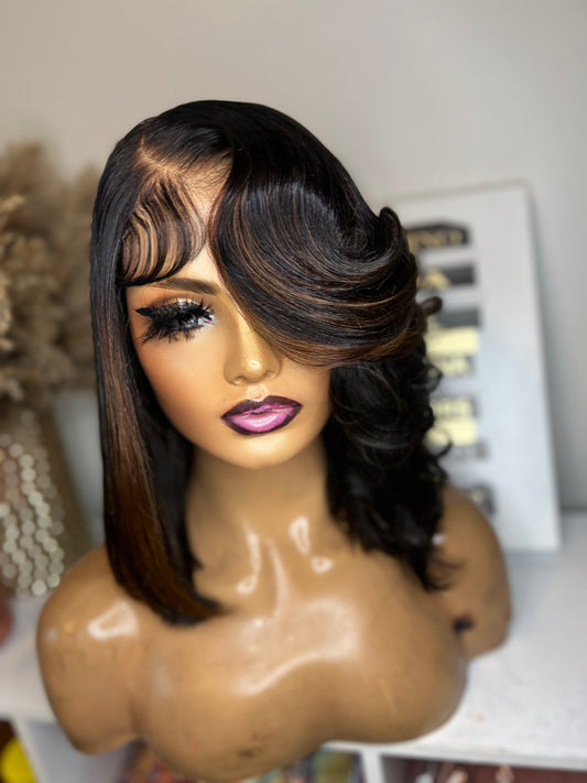 The Go-Getter (Side Part Highlight Bob – Layers & Soft Curls)